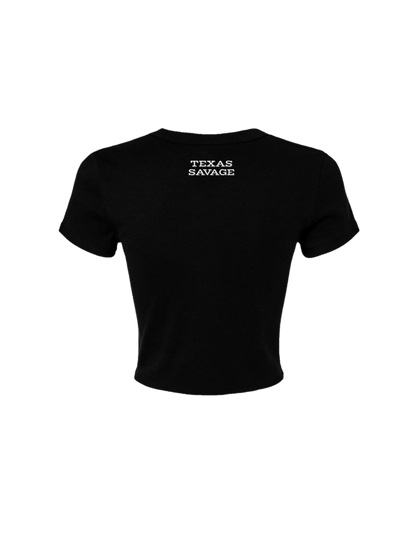 Outlaw by choice rhinestone crop top