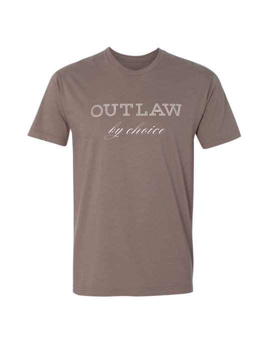 Outlaw by choice rhinestone tee